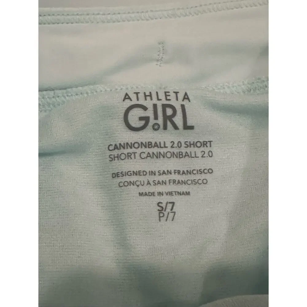 Athleta Girl Cannonball 2.0 Shorts sz S (7) Blue Swim Shorts Swim Bottom Shorts